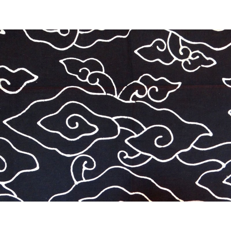 Batik Tulis motif Mega Mendung noir et blanc