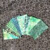 9 coupons de batik couleur lagon (tortue Moana)