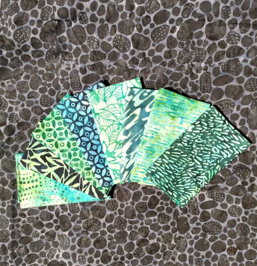 9 coupons de batik couleur lagon (tortue Moana)
