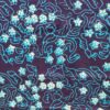 Batik Cap - Ondoiements turquoise sur fond bleu marine