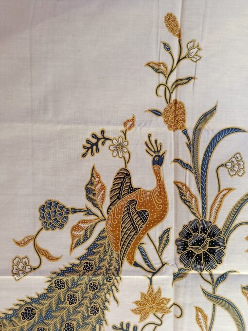 Batik Print - Paons bleus indigo sur fond écru – Image 6