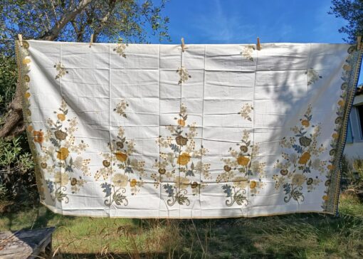 Batik print - Bouquets de pivoines bleu ocre – Image 2