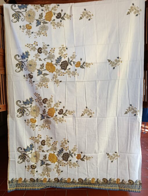 Batik print - Bouquets de pivoines bleu ocre – Image 4