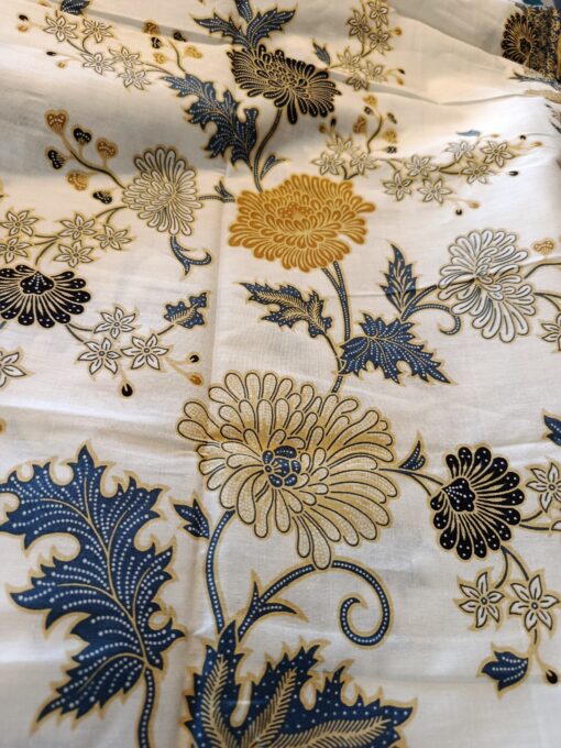 Batik print - Bouquets de pivoines bleu ocre – Image 5