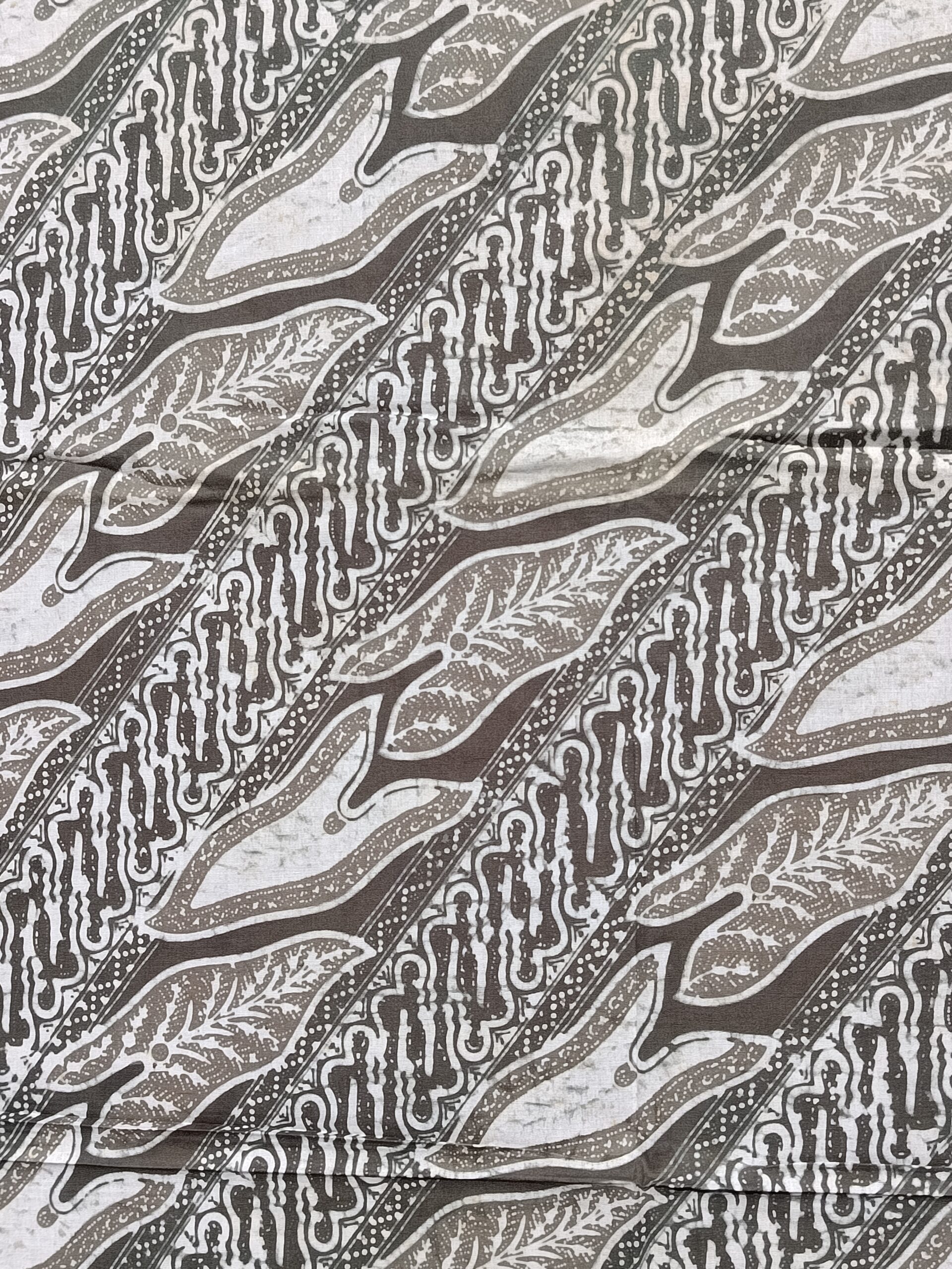 Batik Cap - Motif Lereng Gris et Blanc – Image 4