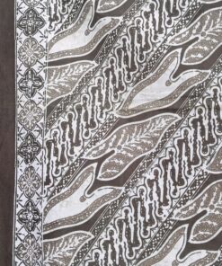 Batik Cap - Motif Lereng Gris et Blanc