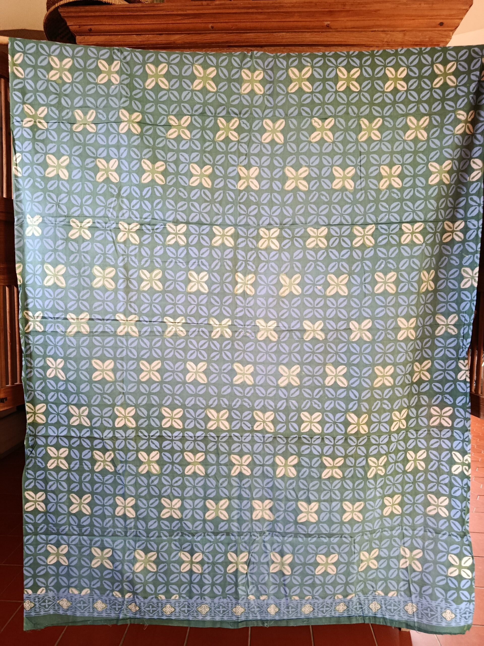 Batik Cap - Motif Kawung bleu, céladon – Image 4