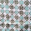 Batik Cap - fleurs vertes, kaki et céladon