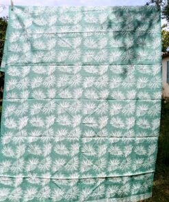Alternative view of Batik Cap - Fleurs de lotus vert céladon