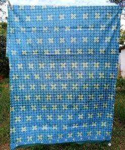 Alternative view of Batik Cap - Motif Kawung bleu, céladon