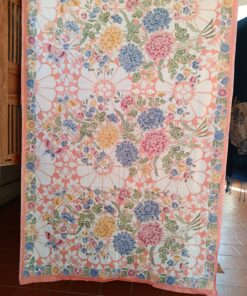 Batik Sablon Lilin - Bouquets de pivoines sur fond rose saumon – Image 3