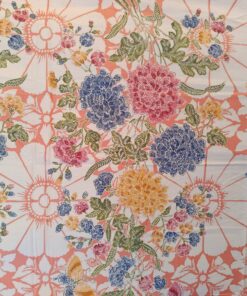 Batik Sablon Lilin - Bouquets de pivoines sur fond rose saumon – Image 5
