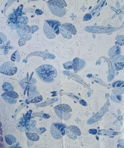 Batik Sablon Lilin - Sarung koï bleu