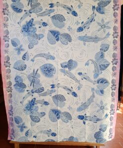 Batik Sablon Lilin - Sarung koï bleu – Image 9
