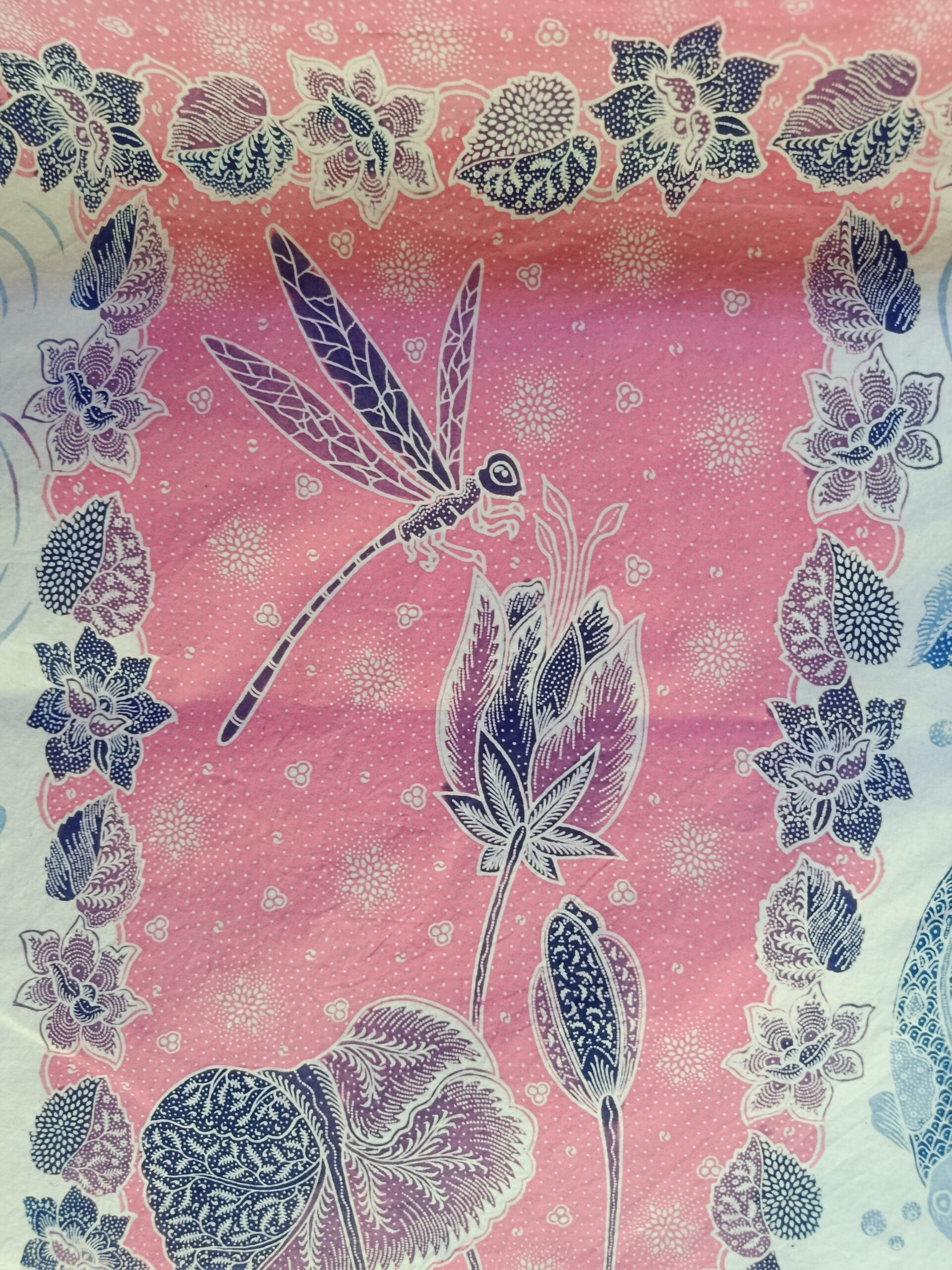 Batik Sablon Lilin - Sarung koï bleu – Image 4