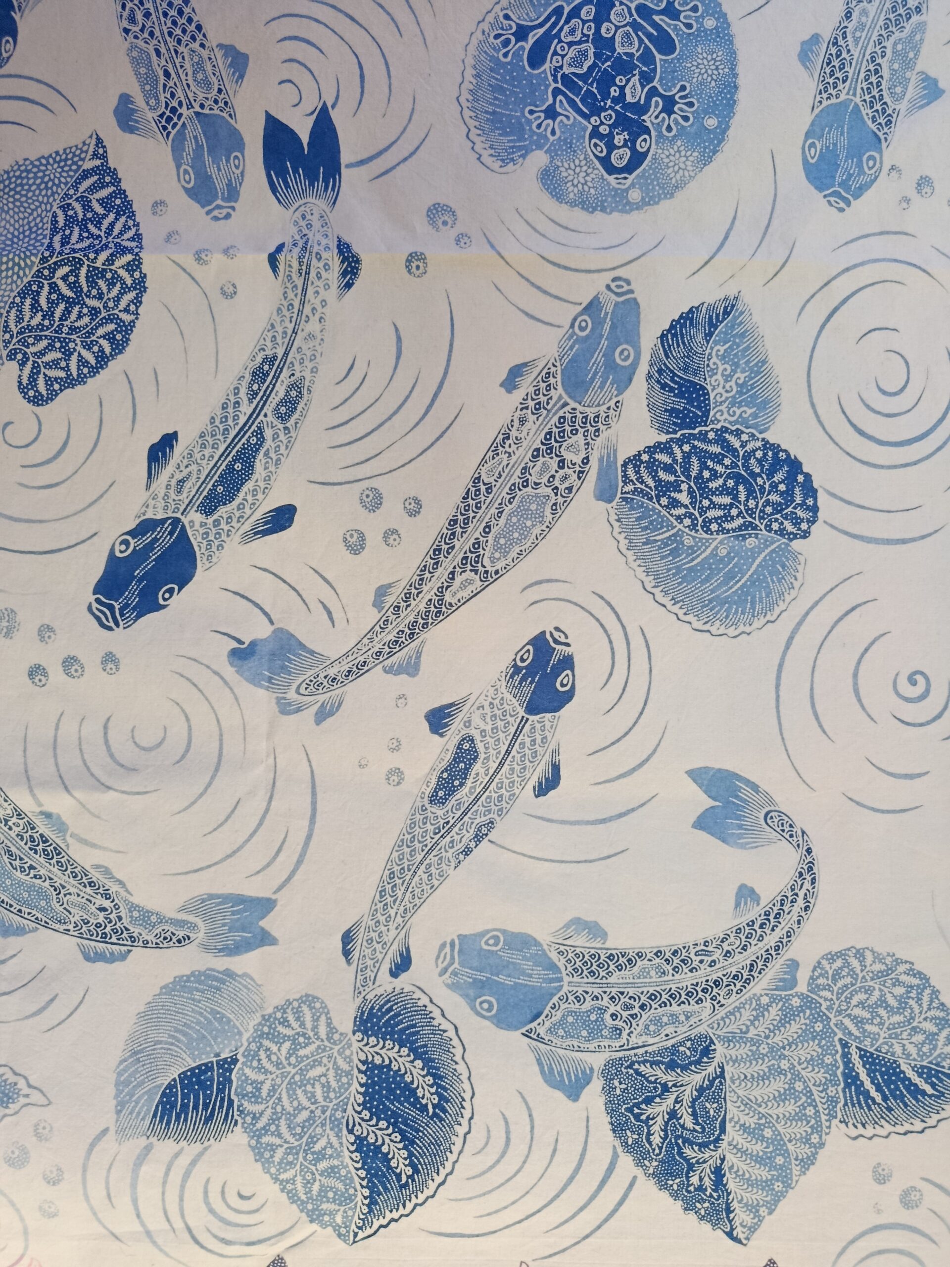 Batik Sablon Lilin - Sarung koï bleu – Image 6